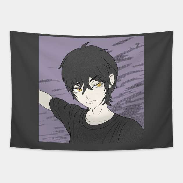 Emo anime boy Tapestry by Moncimon