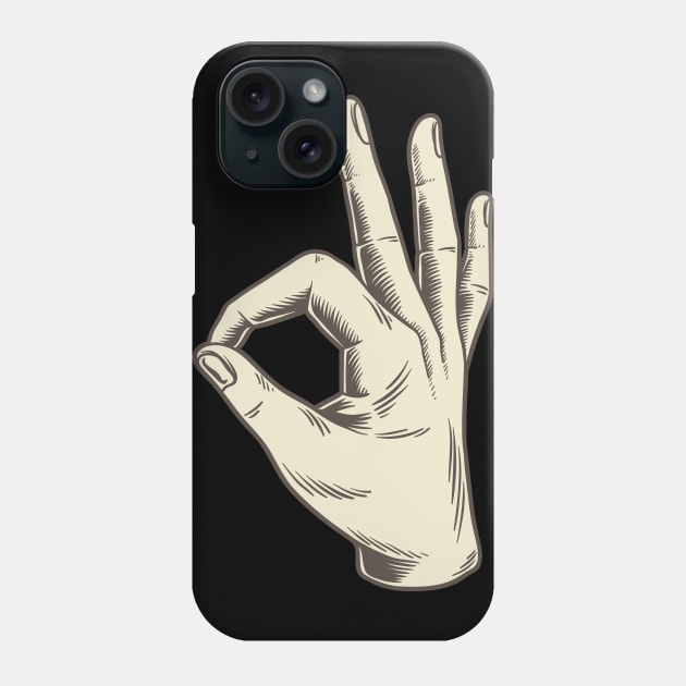 Ok Hand Simple Phone Case by Recapaca