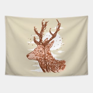 Tree deer beautiful animal Tapestry