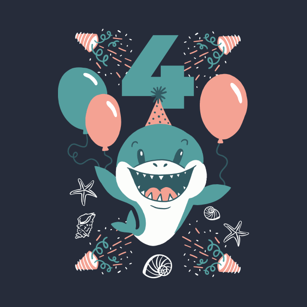 Baby Shark for 4th Birthday by SLAG_Creative
