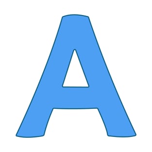 letter a blue T-Shirt