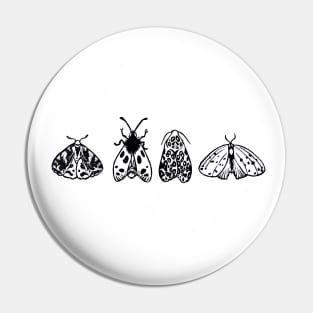 Moth Lino Print Design Pin