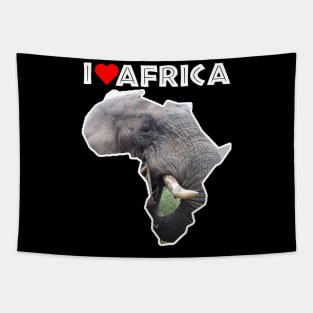 I Love Africa Bull Elephant Tapestry