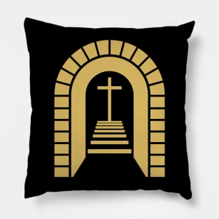 Stairs leading to the cross of Christ. Pillow