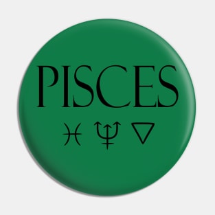 Pisces Glyph Planet Element Pin