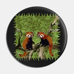 Frolicking Red Pandas Pin