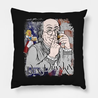 Ben Drankin 4th of July Benjamin Franklin Pillow