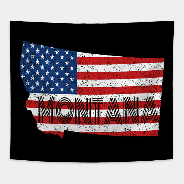 State Flag Of Montana Vintage MT Map Gift
