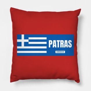 Patras City with Greek Flag Pillow