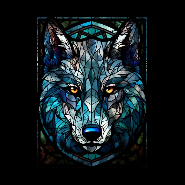 Blue wolf face by Jeff NZ