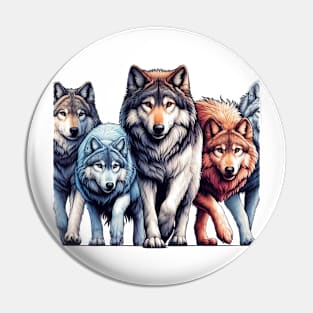 Wolf pack Pin