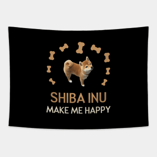 Shiba Inu Make Me Happy Tapestry