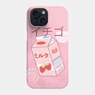 Funny Retro Japanese Kawaii Strawberry Milk Shake Carton Phone Case