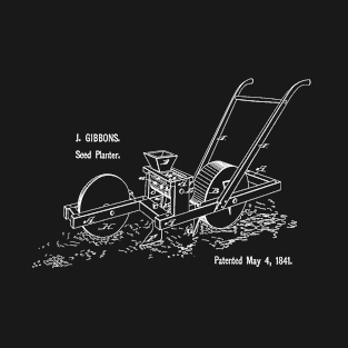 Vintage Seed Planter Patent Art c1841 T-Shirt