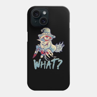 Retro Cat What Mummy Halloween Psycho Murderous Cat What Look Phone Case