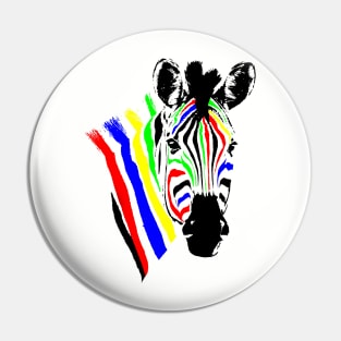 Brightly Colored Zebra | African Wildlife Pin