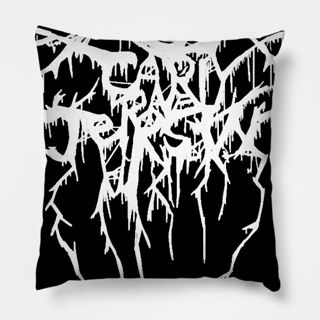 Carly Rae Jepsen Black Metal Inspired Text Pillow by theamylloydminster