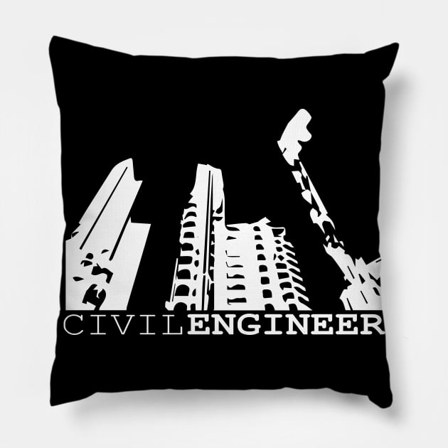 civil engineer, building, engineering Pillow by PrisDesign99