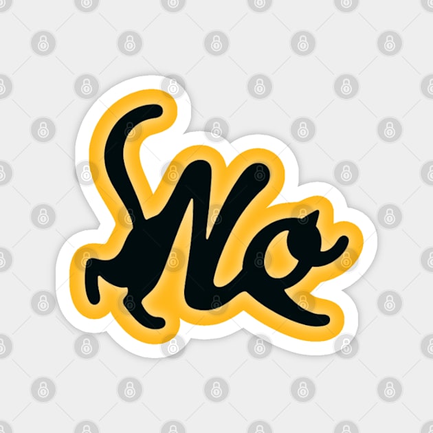 Black Cat Says no Magnet by Creatifly Graphic Tees