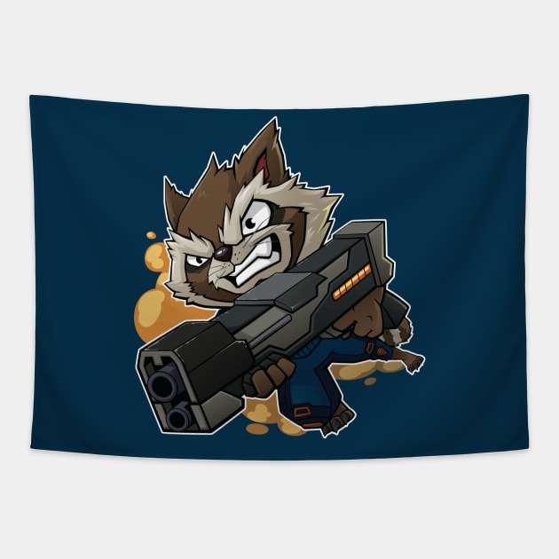 Rocket Raccoon Chibi Tapestry by Xar623