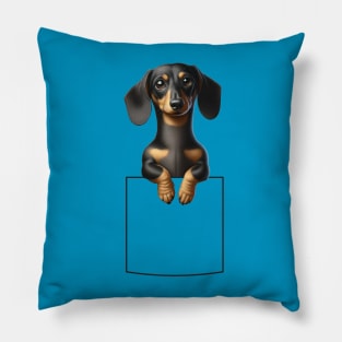 Dachshund Wiener Dog In Pocket Love Pillow