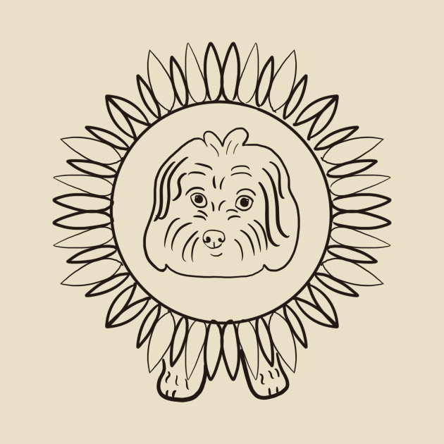 Maltipoo Sunflower by PatternbyNOK