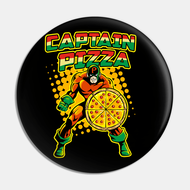 Captain Pizza Pin by Andriu