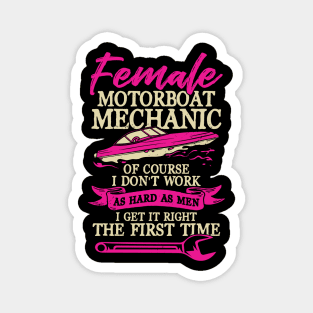 Female Motorboat Mechanic Technician Girl Gift Magnet