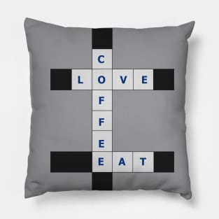 Love, Coffee, Eat crosswords Pillow