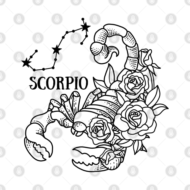 Zodiac Garden Floral Design: Scorpio by The Cosmic Pharmacist