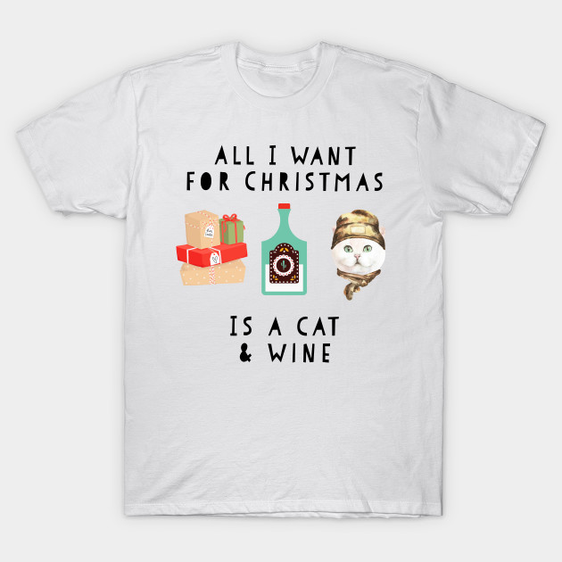 Funny Cat Wine Christmas T Shirt Funny Cat Wine Christmas T