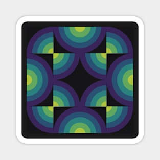 Green/Purple Retro Circles Magnet