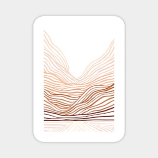 Ombre mountain landscape line art Magnet