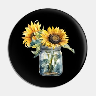Sunflower Vintage Flora Positive Minimalist Retro Pin