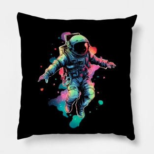 Astronaut Rainbow Galaxy Pillow