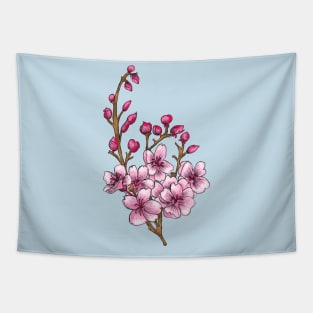 Sakura - Pink Cherry Blossom in Spring Tapestry