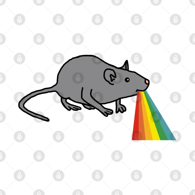 Animals with Rainbow Puke Cute Rat by ellenhenryart