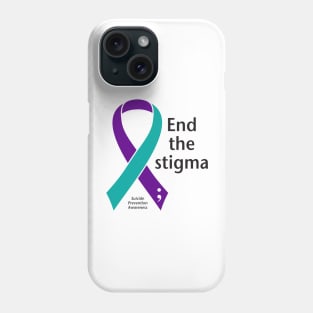 Suicide prevention: End the stigma, black type Phone Case