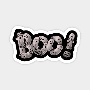 Boo - Funny Cute Ghost Typography Halloween Gift Magnet