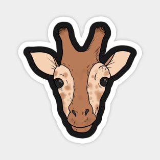Smiling Giraffe with brown fur and spots Magnet
