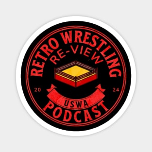 Retro Wrestling Re-View USWA Podcast Badge Design Magnet