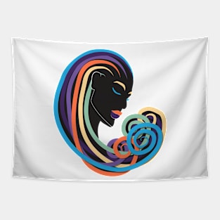 Tangle of color - black beauty Tapestry