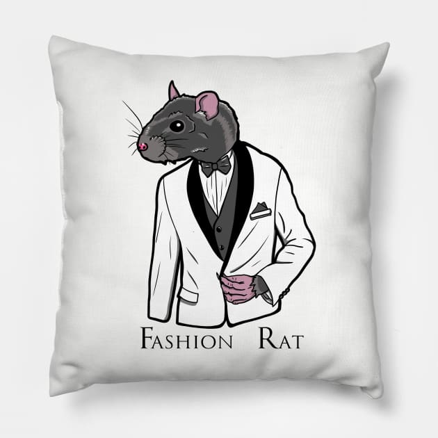 Fashion Rat in a Suit Pillow by SNK Kreatures