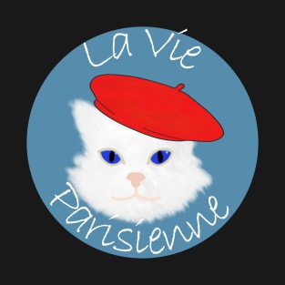 White Cat With Beret T-Shirt