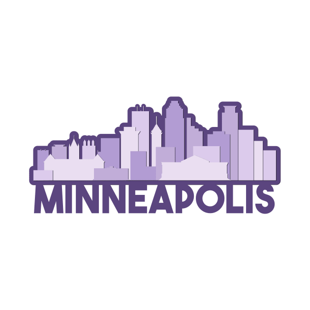 Purple Minneapolis Skyline by sydneyurban