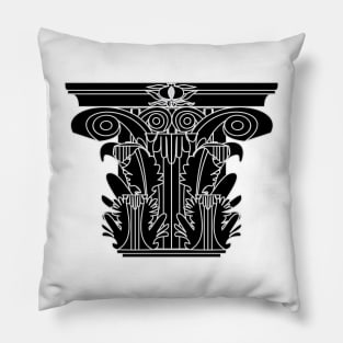 Corinthian-grenadian black capital (small) Pillow