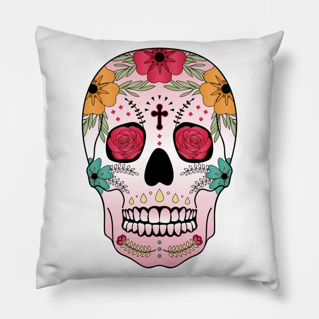 Sugar Skull Pillow by Mako Design 