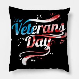 US Flag Colored Logo For Veterans Day Pillow