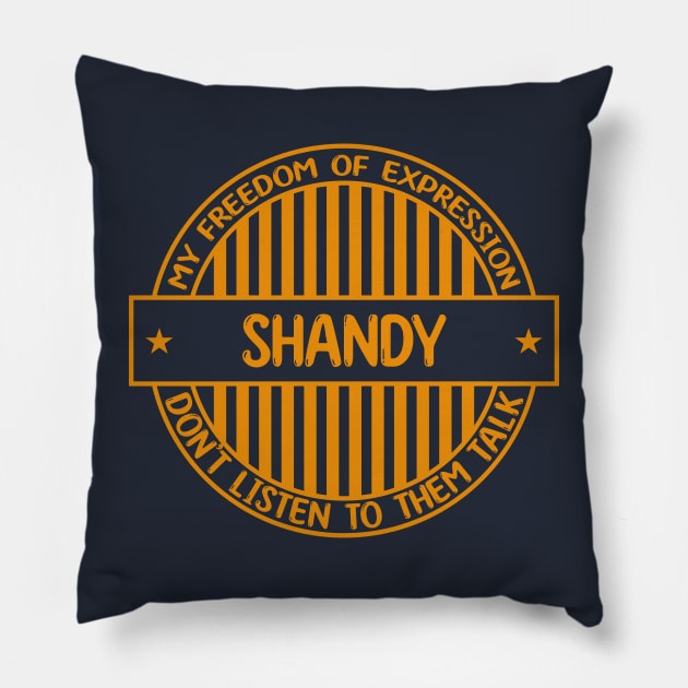 Shandy - Freedom of expression badge Pillow by Zakiyah R.Besar