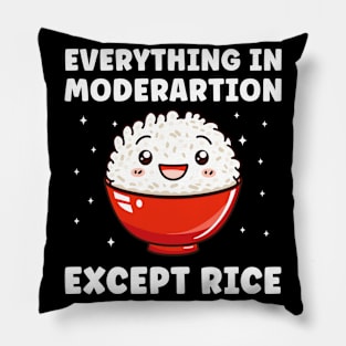 Everything in Moderation Except Rice Funny Pillow